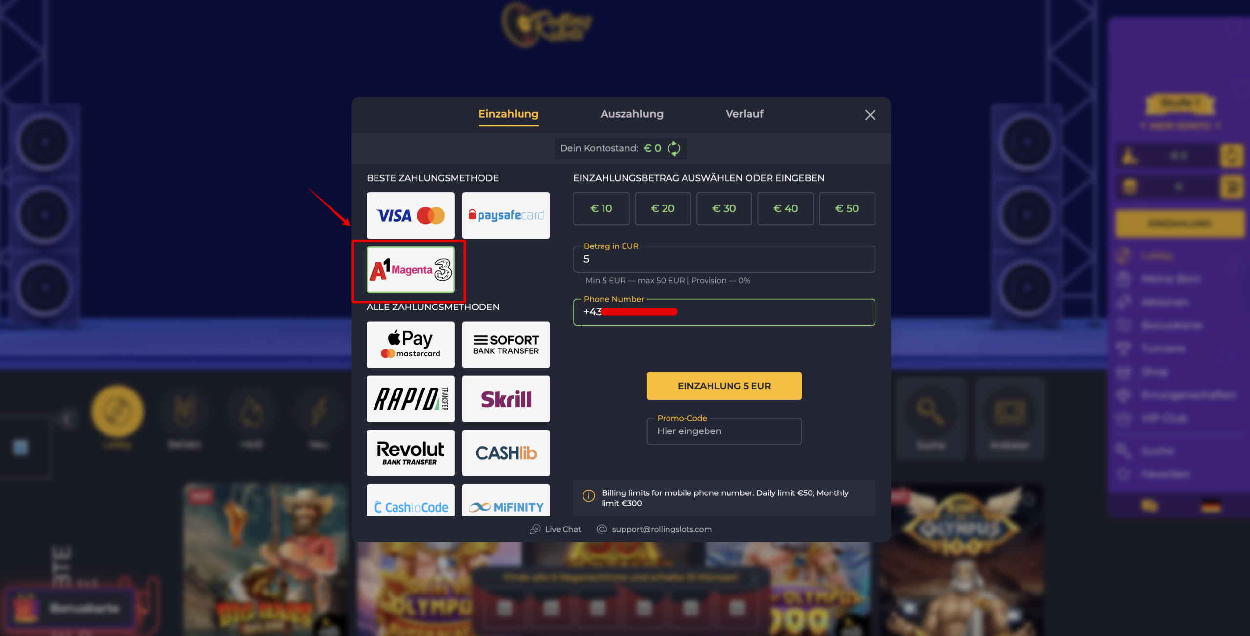 Rolling Slots Casino Bester Willkommensbonus